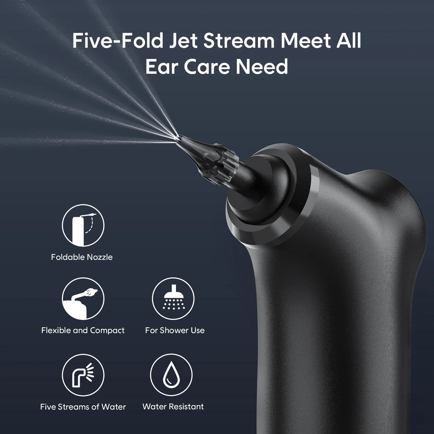 Electric Water Ear Cleaner with 4 Pressure Modes - Safe Ear Wax Removal for Adults & Kids