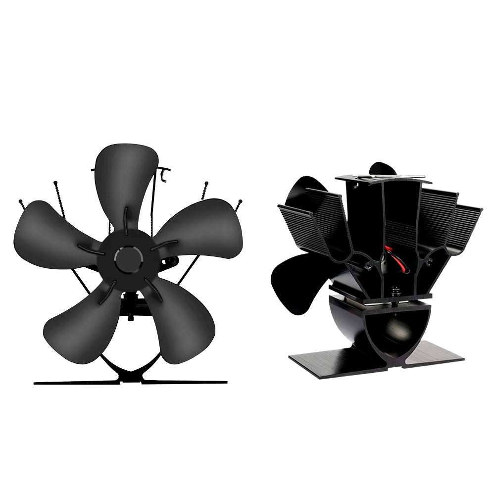 Heat-Powered 5-Blade Fan for Even Heat Distribution for Wood Stoves and Fireplaces