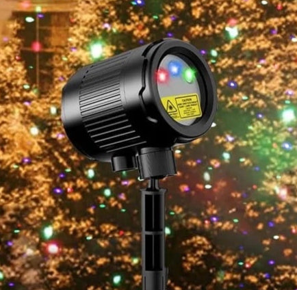 Starry RGB Laser Christmas Projector Lights – Vibrant Outdoor Display, IP65 Waterproof, RF Remote Control, Perfect for Festive Home Décor & Holiday Parties!