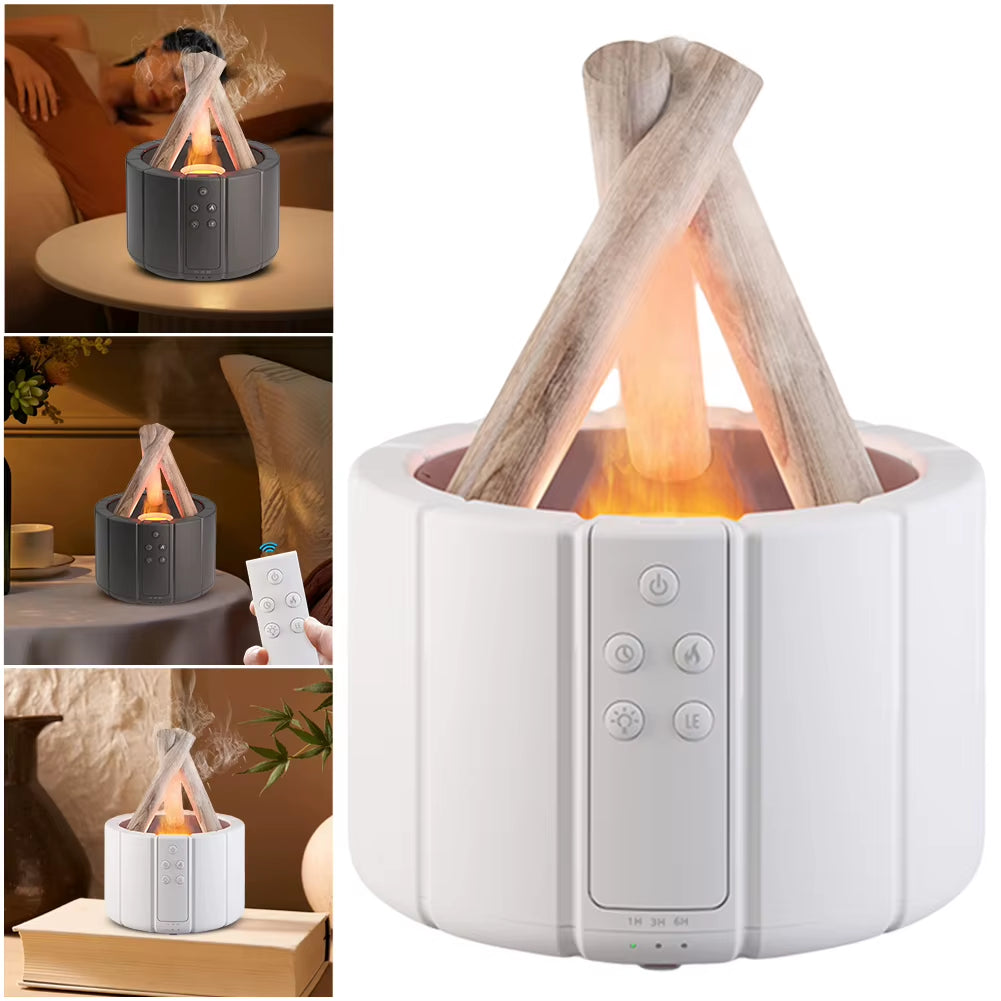 Campfire Aromatherapy Diffuser – Cool Mist Humidifier with Remote Control & Night Light